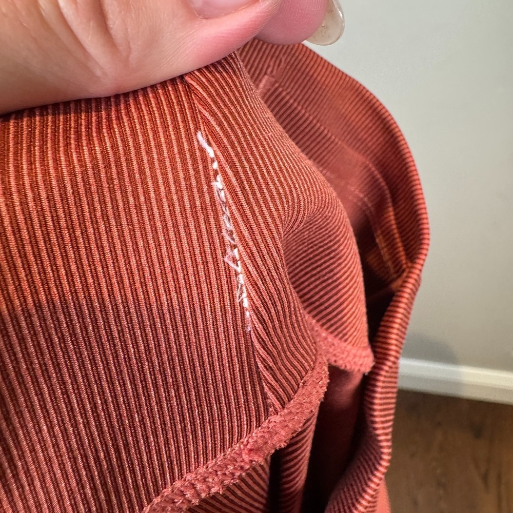 VUORI Lux Rib Studio Leggings Cinnamon Heather Burnt Orange Yoga Size XSmall XS? - Picture 6 of 6